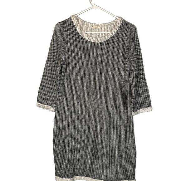 Maison Jules Gray Crew Neck Cotton Blend Knit Sweater Dress Women Sz M - Picture 1 of 8